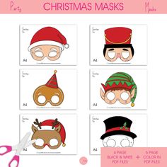 printable christmas masks for kids to make