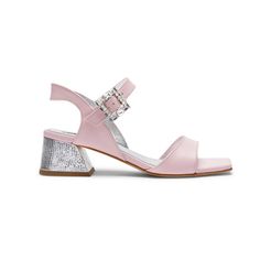 Step into splendid styling with these pink ankle mid heel sandals. Each ankle strap is adorned with a handmade crystal buckle that finds its inspiration in Art Deco jewelry. Pair these open-toe shoes with wide leg trousers or long skirts. Their cushioned footbed and block heel will make you reach for these sandals over and over again. Best worn at occasions, weddings, or special events. Blush pink leather upper Adjustable artisanal crystal buckle at ankle Fully leather-lined 45 mm (1.75") heel M Pink Block Heels, Mid Heel Sandals, Open Toe Shoes, Long Skirts, Deco Jewelry, Best Wear, Toe Shoes, Art Deco Jewelry, Mid Heel