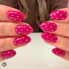 Red Polka Dot Nails, Polka Dot Nails, Dots Nails, Pink Polka Dots, Nail Inspo, Polka Dot, Polka Dots, Dots, Nails