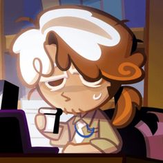 Cappuccino Cookie, Cookie Run, Cappuccino, Laptop, Desk, On Twitter, Twitter