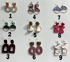 **This listing has multiples of each pair, the earring shipped may have slight difference!! Discounted, last of their kind clay earrings from previous collections! Trendy Everyday Clay Earrings, Statement Earring, Clay Earrings, Beautiful Earrings, Statement Earrings, Dangle Drop Earrings, Polymer Clay, Etsy Gift Card, Drop Earrings