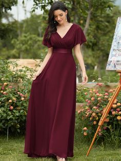 Elegant Maternity Dresses, Empire Waist Evening Dress, Empire Waist Maxi, 파티 드레스, Elegant Party Dresses, Chiffon Evening Dresses, Ever Pretty, Satin Bridesmaid Dresses, Prom Dresses With Sleeves