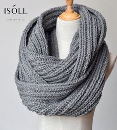 Modern oversized look. Chunky Knit Scarf. Hand Knitted Circle Scarf with a Seam SIZE approximately 39x11inch / 100x29cm (wraps twice around the neck) MATERIAL 60% Wool, 40% Acryllic COLOR Gray (may vary slightly due to different screen settings) I'll be happy to answer any questions you might have. KINDLY NOTE Once knitted and photographed, the items are stocked. I ship the garments in brand new condition and for this reason I DO NOT ACCEPT RETURNS OR EXCHANGES. Thank you for reading the details carefully before placing your order and don't hesitate to message me with your questions. Cozy Gray Chunky Knit Pattern, Gray Chunky Knit Knitting Pattern, Knitted Circle, Chunky Knit Scarf, Chunky Knit Scarves, Scarf Wool, Scarf Infinity, Scarf Handmade, Handmade Knit