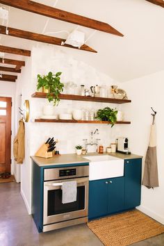 the kitchen is clean and ready to be used as a place for cooking or baking