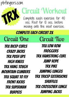 the circuit workout plan for beginners is shown in green and black, with instructions on how