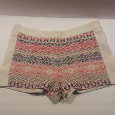 Francesca's Quinn Women's Shorts. Aztec Boho Tribal Textured Weave. Zip Hook Button Front Enclosure. Waist 17 Length 12 Never Worn. Good Condition Pink Bohemian Shorts For Spring, Bohemian Pink Shorts For Spring, Bohemian Pink Short Bottoms, Pink Bohemian Shorts, Bohemian Short Pink Bottoms, Pink Bohemian Shorts For Vacation, Pink Bohemian Short Bottoms, Women's Shorts, Womens Shorts