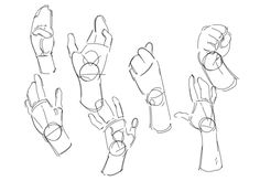 the hands are drawn in different ways to show how to draw them with their fingers