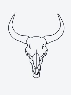 a bull's head with long horns on it