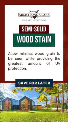 an advertisement for wood stain is shown