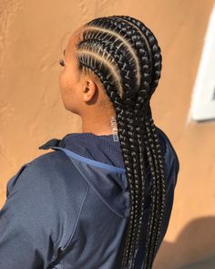 African Big Braids Hairstyles, Five Cornrows Braids, Large Conrows Lines For Black Women, Regular Cornrow Braids, 7 Cornrow Braids Straight Back, Big Conrows Lines And Braids, Jumbo Straight Back Cornrows, 5 Cornrows Braids, 6 Cornrows Braids Black Women