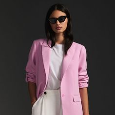 Elegant Lavender Blazer For Work, Elegant Lavender Blazer For Spring, Elegant Lavender Long-sleeve Blazer, Elegant Long Sleeve Lavender Blazer, Elegant Lavender Long Sleeve Blazer, Red Outfits, Warrior Queen, Fashion Business Casual, Pink Blazer