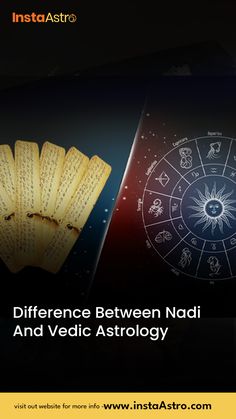 an astro wheel with the words, differences between naddi and vedic astrology