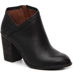 Lucky Brand Salza Black Tuscadero The Salza Bootie Is Designed With An Asymmetrical Opening And Clean Block Heel For Sophisticated Style. Stacked Heel And Rubber Outsole. Heel: 3.15 Inches Shaft: 4.53 Inches Leather Or Suede Upper, Synthetic Lining And Outsole Side Zipper Closure Chic Booties With Stacked Low Heel, Black Boots With Wrapped Heel, Chic Booties With Stacked Heel For Work, Black Boots With Wrapped Heel For Work, Chic Black Booties With Leather Sole, Chic Booties With Wrapped Heel, Chic Booties With Stacked Heel And Medium Width, Chic Closed Toe Booties With Stacked Heel, Leather Booties With Wrapped Heel