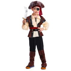 PRICES MAY VARY. Boys Rustic Pirate Costume is include:Hat, Shirt with Jacket, Boot Covers, Belt, Eye-patch, Pants The pirate knife is not included High Quality bag with handle Pull On closure Great for halloween, theme parties or Stage performance clothing And birthday present We guarantee the style is the same as shown in the pictures, but not the same performance on different bodies as on the model Boys Rustic Pirate Costume is include:Hat, Shirt with Jacket, Boot Covers, Belt, Eye-patch, Pan Pirate Knife, Pirate Fancy Dress, Fancy Halloween Costumes, Pirate Costume Kids, Pirate Girl Costume, Girl Captain, Toddler Fancy Dress, Girl Pirates