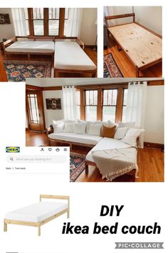 the instructions for how to make a diy ikea bed couch