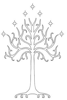 the tree of gondol with stars in it, and an inscription above it