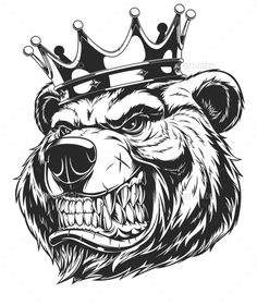 a bear with a crown on it's head