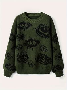 Faster shipping. Better service Y2k Long Sleeve, Pullover Outfit, Long Sleeve Pullover Sweater, Drop Shoulder Sweaters, Grunge Punk, Plus Size Kleidung, Winter Outfits Women, An Eye, Winter Sweaters