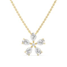 The Periwinkle Necklace is delicately beautiful. Its pendant bears the pinwheel-like look of its namesake, with radially symmetrical and meticulously positioned pear-cut diamond petals. The luxe bloom evokes a sense of nostalgia, bringing to mind warm memories and serving as a notice of the passage of time. Passage Of Time, The Passage, Pear Cut Diamond, Pear Cut, Pear Shaped, Round Diamonds, Nature Inspiration, Pear, Bears