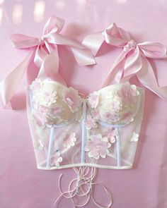 Cute Corsets, Pretty Corset, Cute Corset, Corset Fashion Outfits, Cherry Flowers, Pink White Flowers, Top Corset, Pink Corset, Corset Fashion