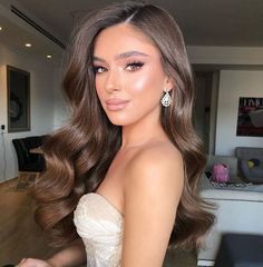 Wedding Makeup Looks, Glam Hair, Wedding Hair Inspiration, Wedding Hair Down, Bride Makeup, Bridal Hair And Makeup