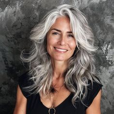 Youthful Hairstyles, Women Haircuts Long, Beautiful Gray Hair, Shag Hairstyles, Hair Toppers, Women Over 50, Long Hair Cuts, Stylish Hair, Medium Length Hair Cuts