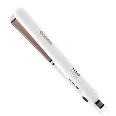 Give your hair the look you want with the Conair Double Ceramic 2-in-1 Flat Iron/Hair Straightener, 1". This hair straightening tool is made using durable ceramic technology to help protect your hair from frizz and leave it silky and smooth. This technology will also help protect your hair from getting damaged. This Conair ceramic straightener has multiple heat settings so you may customize your look and style. Use this to flatten out your frizzy curls, or use it to add volume with just a touch Conair Flat Iron, Good Hair Straighteners, Hair Straightener Aesthetic, Conair Straightener, Hair Straightening Tools, Hair Flat Iron, Frizzy Curls, Straighten Hair, Flat Iron Hair