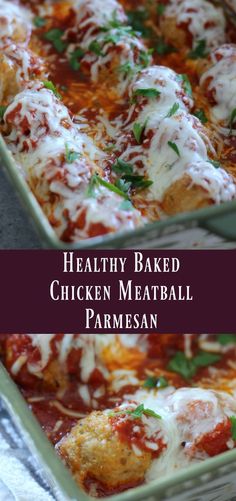 healthy baked chicken meatball parmesan casserole is an easy and delicious meal