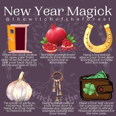 Pagan New Years Eve Traditions, January Witch, New Year Magic, Earth Spirituality, Wicca Holidays, Yule Traditions, Magical Food