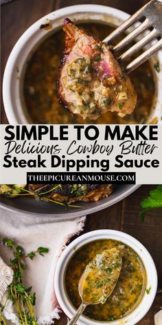 the recipe for steak dipping sauce is shown