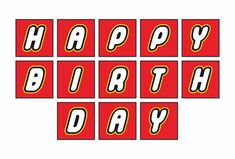 happy birthday cards in red and yellow