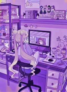 Purple Sailor Moon Wallpaper, Sailor Moon Purple Aesthetic, Lofi Art Aesthetic, Purple Anime Aesthetic, Dibujos Pin Up, Purple Aesthetic Background, Sailor Moon Wallpaper, Creation Deco, Wallpaper Animes