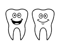 two cartoon toothbrushes with eyes and mouths drawn in black on a white background