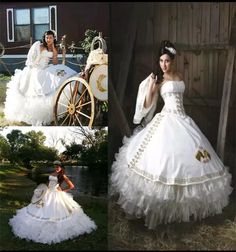 White Gold Ball Gown Quinceanera Dresses Beaded Sweet 16 Lace Floor Length.  "This pin contains affiliate links, which means I may earn a commission at no cost to you extra for you". 
 #affiliate #advertising" White And Gold Ball Gown, Quinceanera Outfits, Gold Ball Gown, White Quinceanera Dresses, Vestido Charro, Xv Dresses, Mexican Quinceanera Dresses, Cowgirl Decor, Quinceñera Dresses