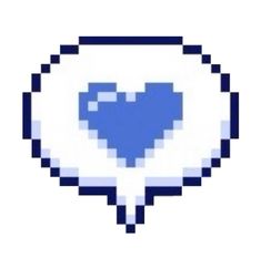 an image of a pixel heart in the shape of a speech bubble