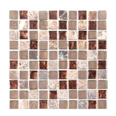 a brown and white mosaic tile pattern