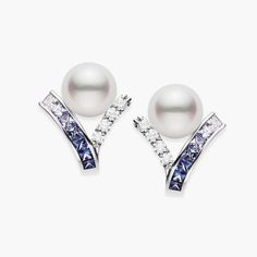 These stunning earrings from the Mikimoto Ocean Collection feature beautiful Akoya cultured pearls and shimmering blue sapphires. The combination of these two precious gems creates a timeless and elegant look that is perfect for any occasion. The attention to detail in the design is truly remarkable, making these earrings a true work of art. They are sure to make a statement and are a must-have for any jewelry collection. Blue Sapphire Earrings, Jewelry Dress, Ocean Collection, Pearl Jewels, Mikimoto Pearls, White Gold Earrings, Sapphire Earrings, Stunning Earrings, Precious Gems