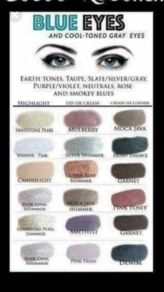 Cool Tone Eyeshadow Looks Blue Eyes, Fall Makeup Looks For Blue Eyes, Cool Toned Eyeshadow Looks, Makeup For Gray Eyes, Eyeshadow Colors For Blue Eyes, Enhancing Makeup, Makeup Looks Blue Eyes, Makeup Things, Winter Palette