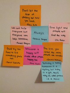 post it notes with words written on them