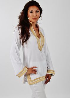 ooooooooooooº© Handmade White Tunic- Mariam Style This is a vintage Moroccan Tunic Shirt, ideal for any casual wear. With a unique embroidery pattern and Moroccan buttons, this tunic shirt will surely be a wonderful one off item! Wear it with caual jeans, or black trousers and you will be sure to create a bohemian chic impact to everyone. Enjoy the Winter Look with our beautiful tunics. We have sizes: S/M/ /L/XL ♥ ♥Maison Marrakech Size Chart (all sizes in inches) ♥ ♥ ♥ ♥ Sizing Guide Small Medi White Long Sleeve Tops For Vacation, White Long Sleeve Poolside Cover-up, Long Sleeve Blouse For Beach Cover-up, Beachwear Long Sleeve Blouse For Beach Cover-up, Long Sleeve Beachwear Blouse For Beach Cover-up, Beachwear Long Sleeve Blouse Cover-up, White Long Sleeve Cover-up For Beach Party, White Long Sleeve Beach Party Cover-up, Embroidered Kaftan For Beach Season