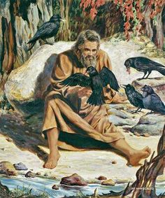 a painting of a man sitting on the ground surrounded by birds