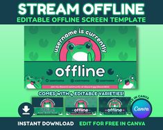 the steam offline screen is displayed with an image of a frog and other items