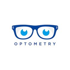 the logo for optometry, which is designed to look like an eye with blue glasses