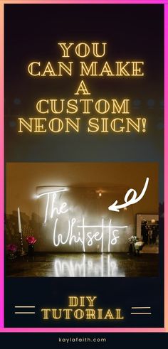 How YOU can make a neon light sign. This tutorial is a DIY project that you can use for home decor, weddings or events. This looks more profprofessional than EL wire, or and LED strip because I used neon flex. You can make the design custom, to say whatever you want. It's also more affordable to make your own neon light than order one online. I love the white neon light, but you could get a color changing neon light that comes with a remote. #diywedding #DIYneonlight #DIYweddingdecor #customsign Make A Neon Sign, El Wire Sign, Brown Hairstyles, Led Lighting Diy, Light Words, Neon Words, Neon Flex