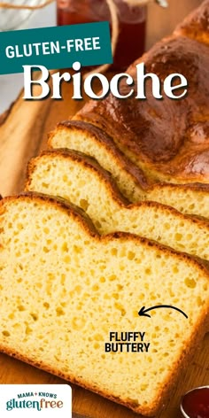 slices of gluten - free brioche bread on a cutting board