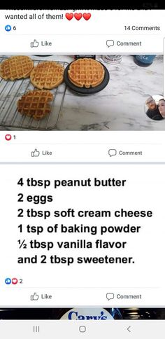 an instagram page with two waffles on it and the caption says, 4 tips peanut butter