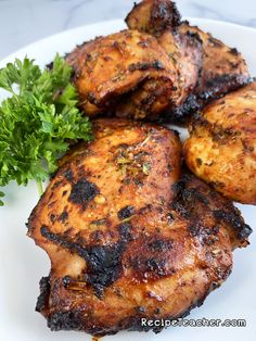 Unbelievably tender, juicy and delicious boneless, skinless chicken thighs made to perfection in your air fryer. With honey, mustard, garlic and a savory seasoning mix, these are a winner! Air Fryer Recipes Chicken Thighs, Air Fryer Chicken Thighs, Air Fryer Oven Recipes, Air Fry Recipes, Air Fryer Recipes Chicken, Boneless Skinless Chicken Thighs, Air Fryer Dinner Recipes, Skinless Chicken Thighs, Air Fryer Recipes Easy