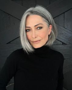 Salt and Pepper Bob Haircuts for Women Over 50: Get the Trendy Look Modern Bob Haircut, Grey Bob Hairstyles, Tan Skin Blonde Hair, Inverted Bob Hairstyles, Grey Hair Inspiration, Beautiful Gray Hair, Easy Hairstyles For School, Gray Hair Cuts, Haircut For Older Women