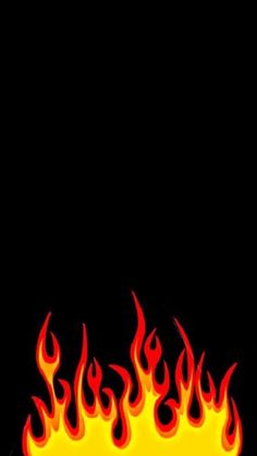 a black background with red and yellow flames