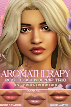 an animated image of a woman's face with the words aroma therapy on it